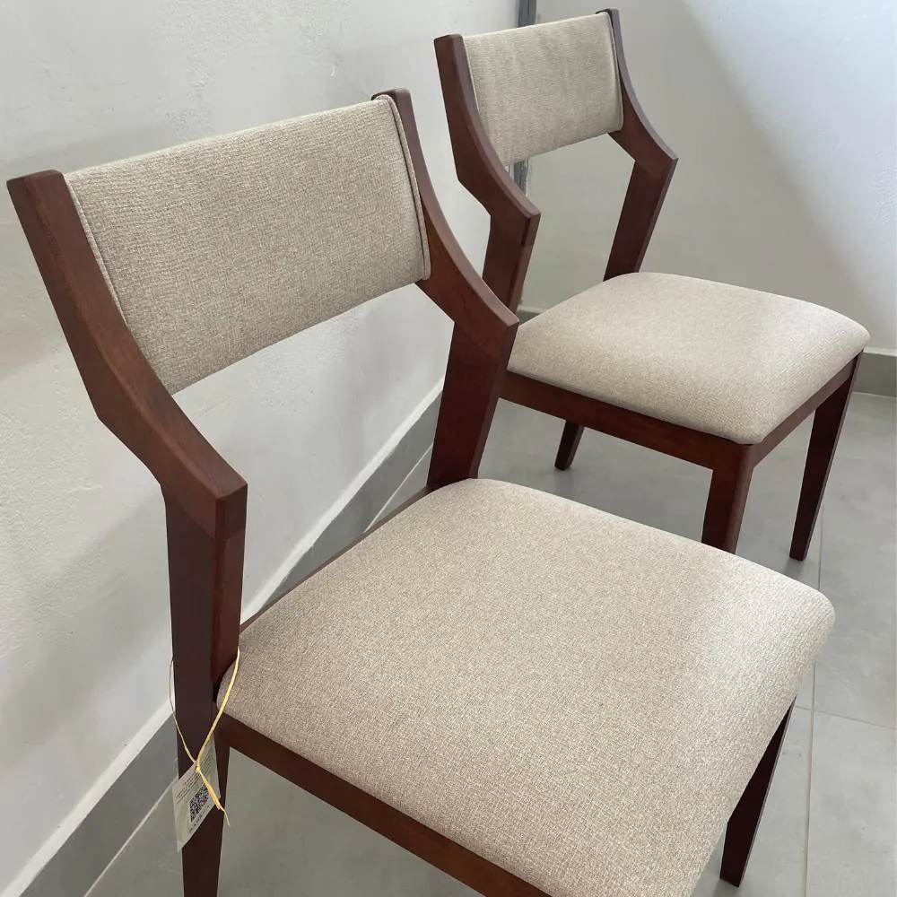Cadeira Ambar Com Braço Kit com 2 unidades Para Sala de Jantar