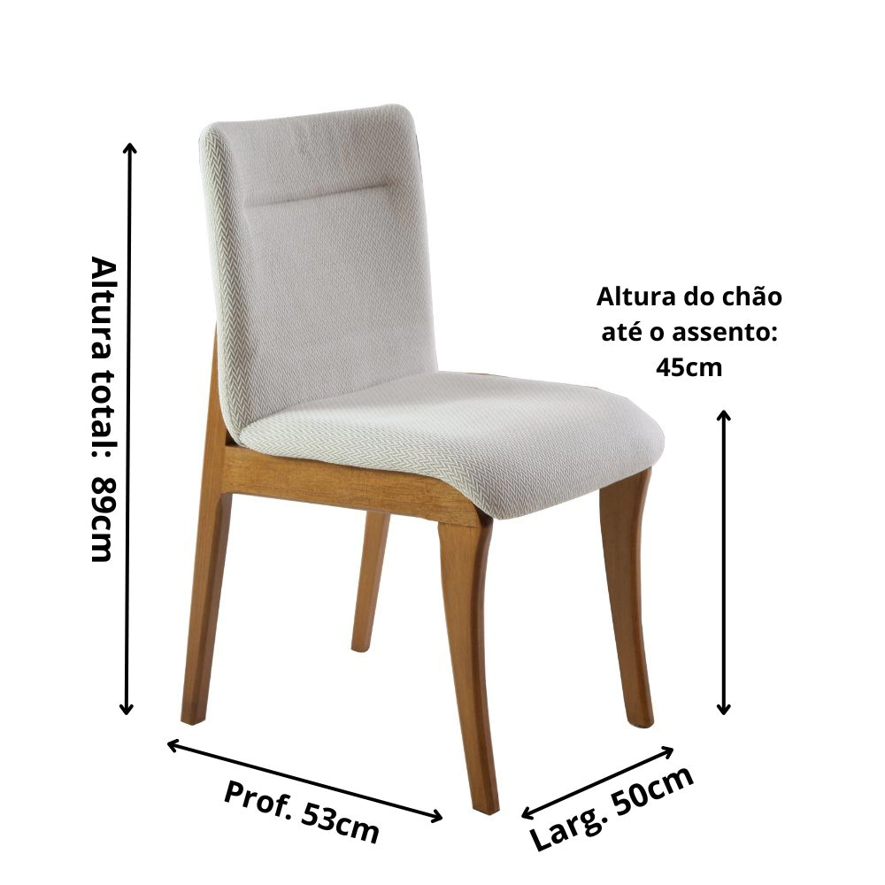 Cadeira Angelim com Encosto Estofado Para Mesa de Jantar