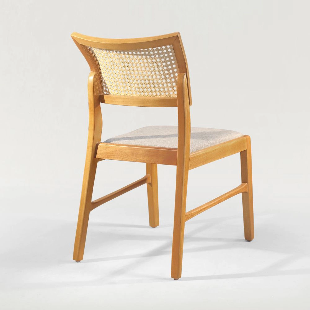 Cadeira Jasmim com Ratan Sextavado Natural Para Mesa de Jantar