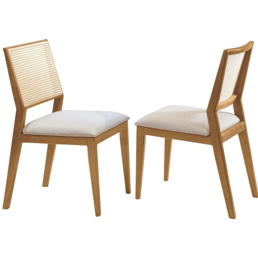 Cadeira Moda com Ratan Sextavado Para Sala de Jantar