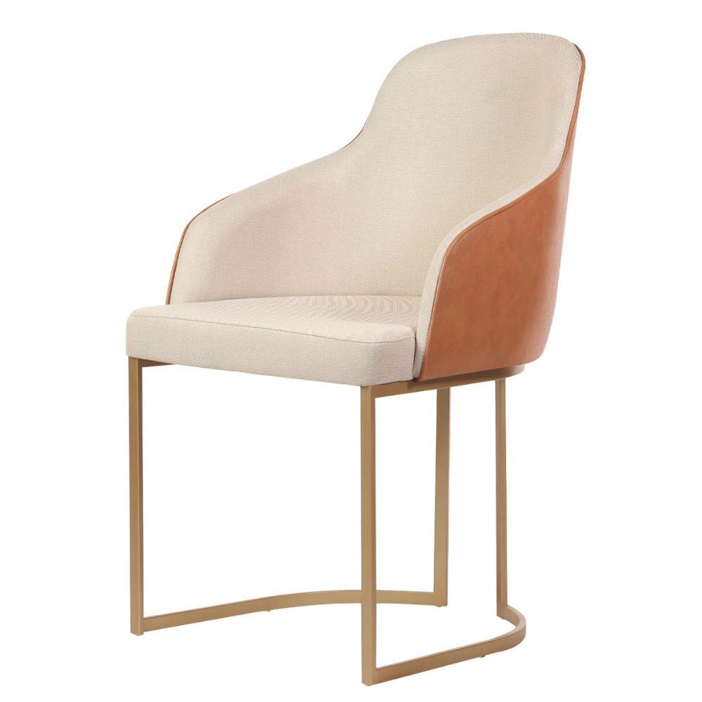 Cadeira Mona Dourado e Linked 02 Caramelo