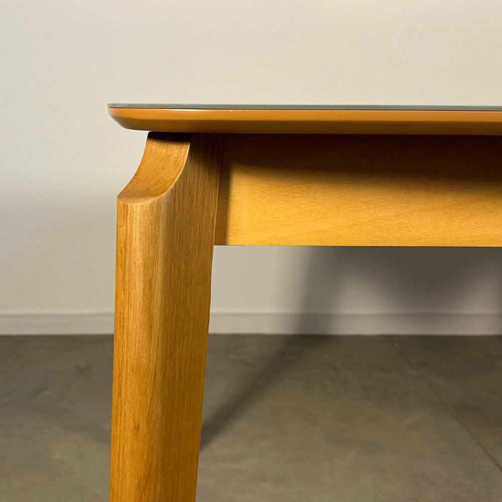 Mesa de Jantar Iris 1,60m x 0,90m Com Vidro Off White PRONTA ENTREGA