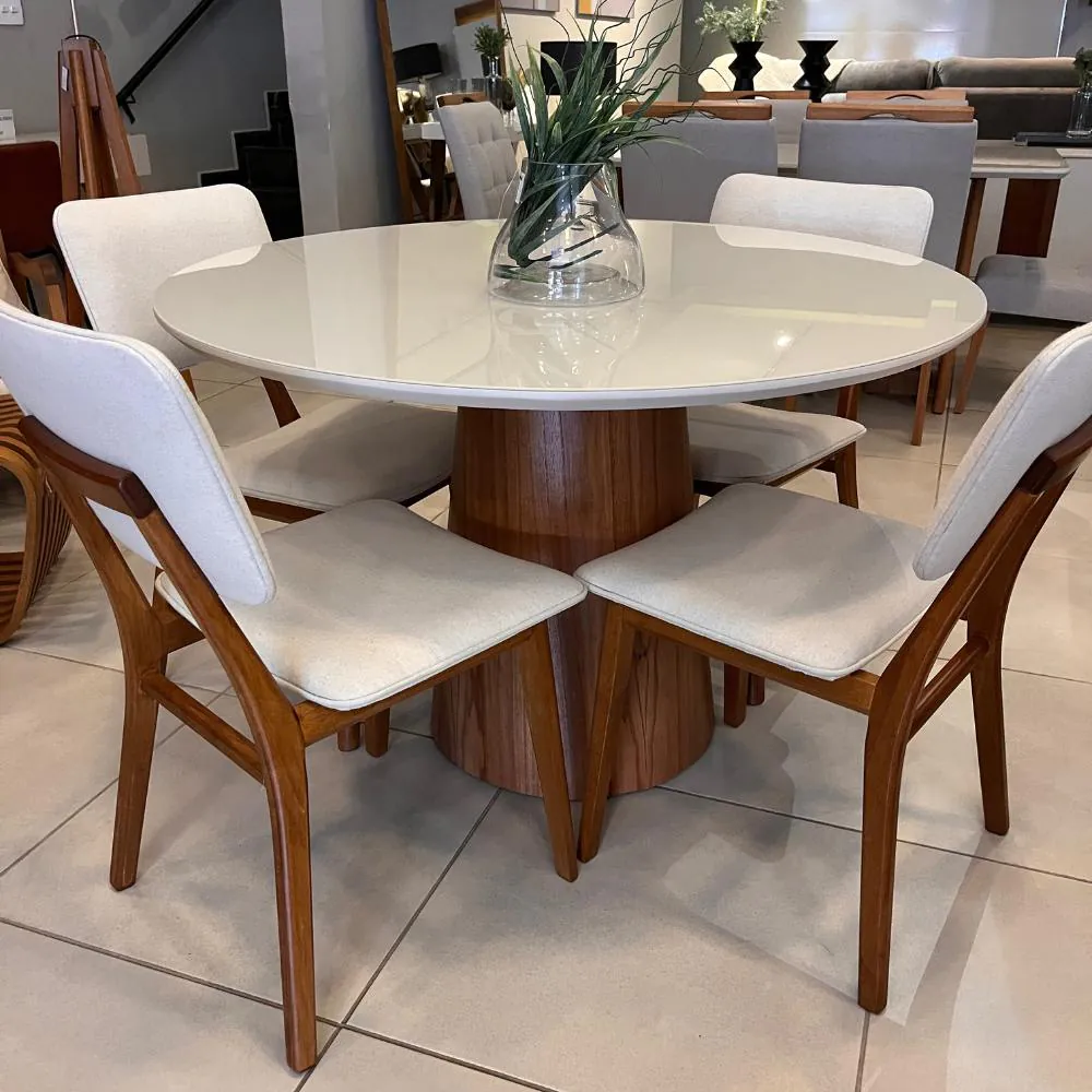 Conjunto Mesa Redonda 1,20m de Diâmetro com 4 Cadeiras Servia