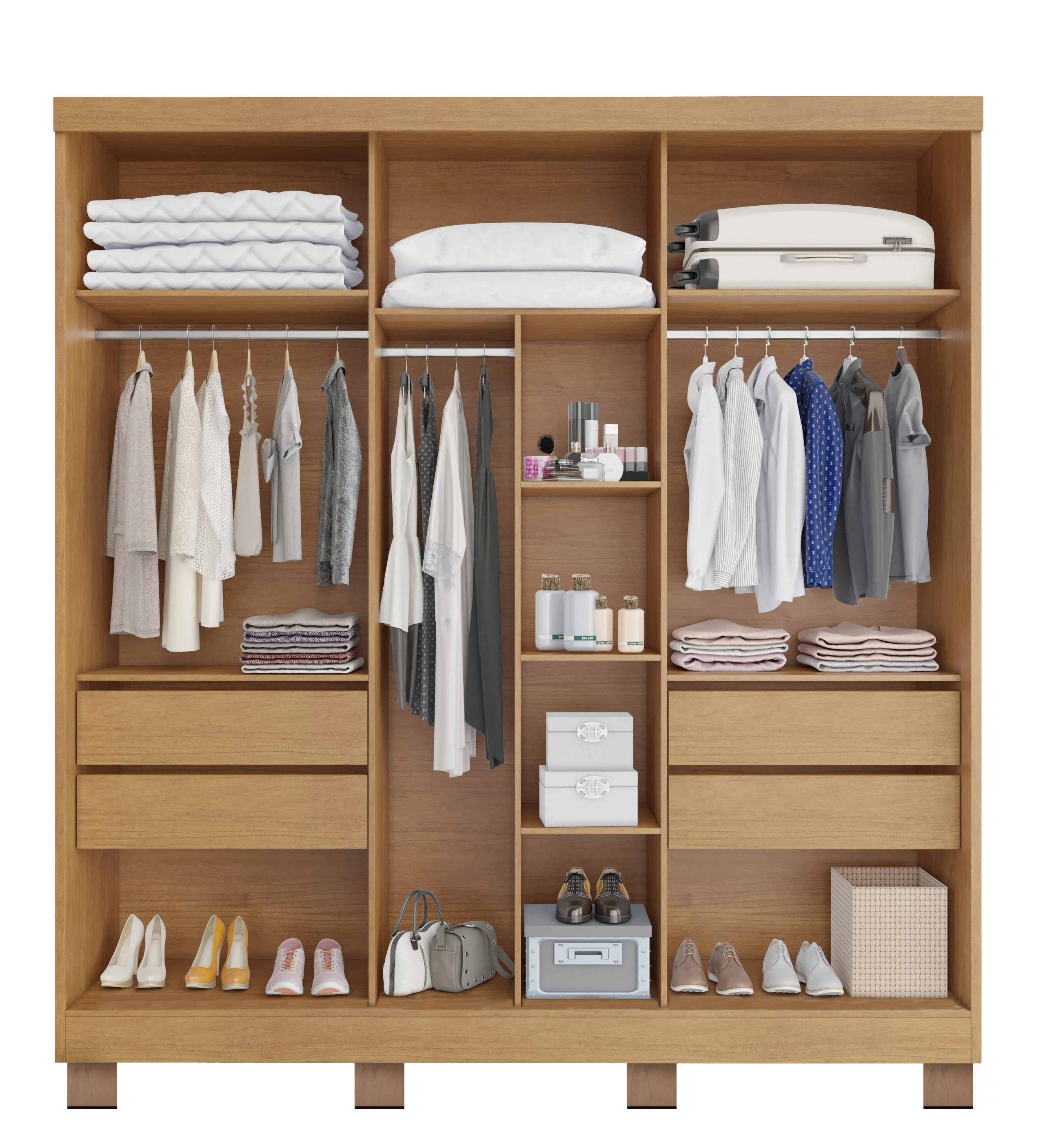 Guarda Roupa Curitiba 6 pts 100% MDF Bianchi 