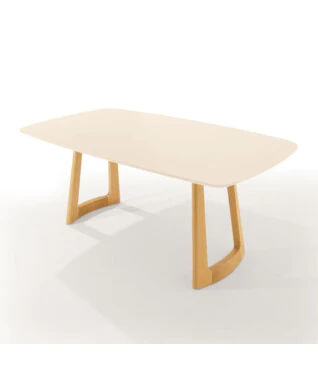 Mesa de Jantar Marrocos 1,80m x 1m Com Vidro Off White PRONTA ENTREGA