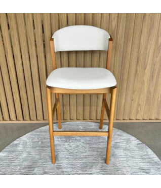 Banqueta Pérola Linho Off White PRONTA ENTREGA frente