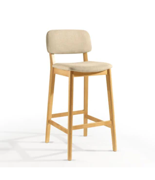 Banqueta Iris 101 com Encosto em Tecido