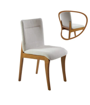 Cadeira Angelim com Encosto Estofado Para Mesa de Jantar