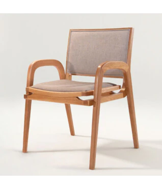 Cadeira Aries Estofada Com Braço Para Mesa de Jantar 