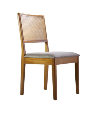 Cadeira Lyon com Encosto em Ratan Para Mesa de Jantar