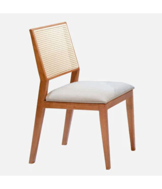 Cadeira Moda com Ratan Sextavado Para Sala de Jantar