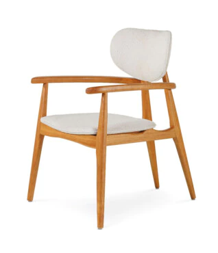Cadeira Olivia com Braço Encosto Estofado Para Mesa de Jantar