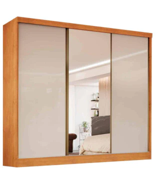 Guarda Roupa Toronto 2,40m 3 portas com 1 espelho Bianchi 