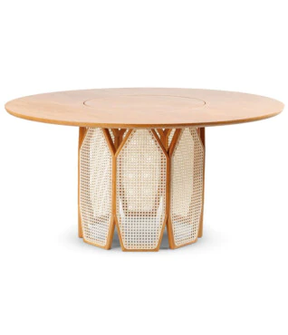 Mesa de Jantar Apolo C/Prato Giratório 1,60cm de Diâmetro
