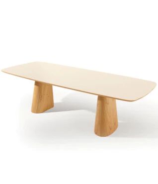 Mesa de Jantar Diana 2,70m x 1,10m Com Vidro Off White