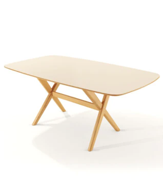 Mesa de Jantar Miami 1,35m x 0,90m Com Vidro Off White