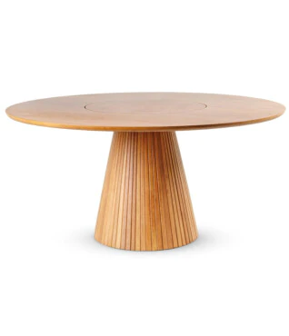 Mesa de Jantar Atlas Ripada C/Prato Giratório 1,60cm de Diâmetro