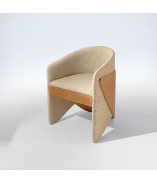 Poltrona Lara Estofada com Detalhe Laminada 