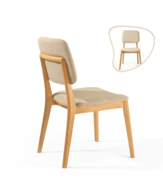 Cadeira Íris 101 Com Encosto Estofado Para Sala de Jantar