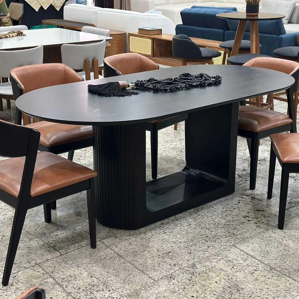 Mesa de Jantar Oval Londres 2,00m x 1,00m