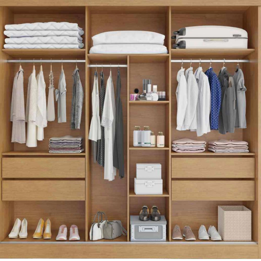 Guarda Roupa Toronto 2,40m 3 portas com 1 espelho Bianchi 