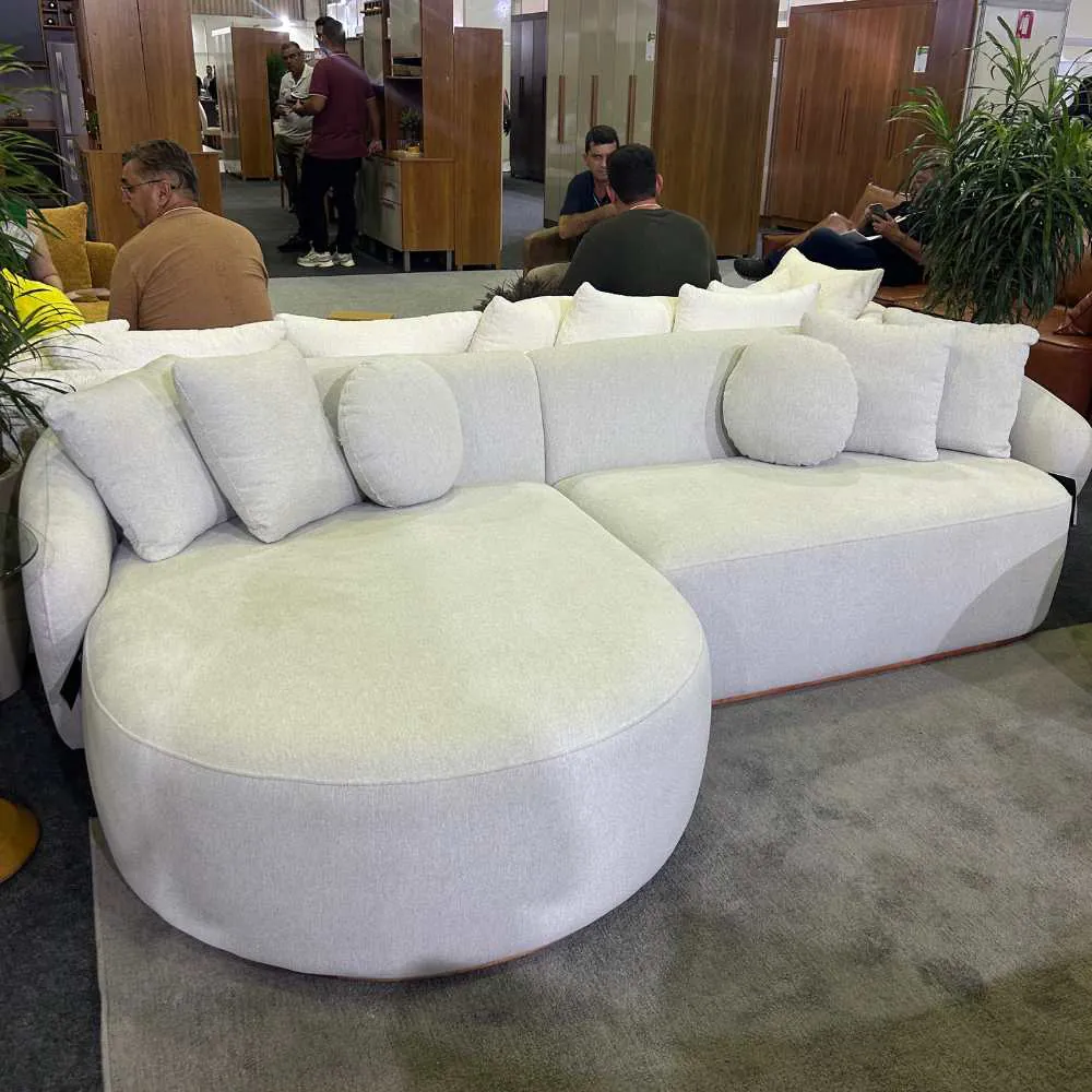 Sofá Blend Fixo com Chaise  2,70m - Bianchi Móveis