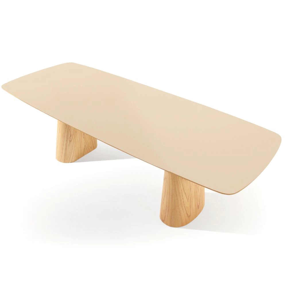 Mesa de Jantar Diana 2,20m x 1,10m Com Vidro Off White