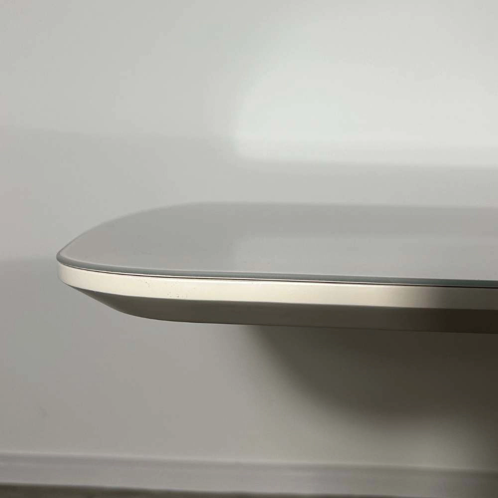 Mesa de Jantar Lysa 1,80m x 1m Com Vidro Off White