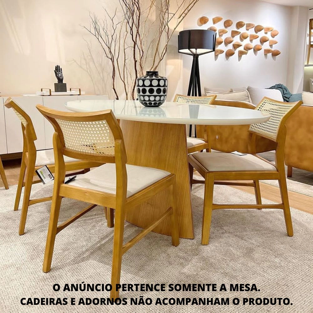 Mesa de Jantar Oval Bella 1,60mx1,00m 
