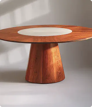 Banqueta Pampulha, em Madeira Maciça com Encosto Estofado